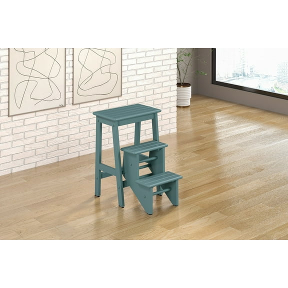 Boraam Wood Niko Folding 24.5" Step Stool - Aspen Valley Blue Finish