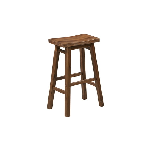 Boraam Wood Sonoma Saddle Barstool in Chestnut Wire-Brush Finish