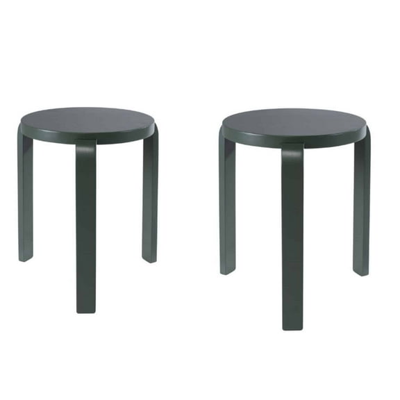 BoraamMateo Round Backless Stacking Stools - Set of 2 - Spanish Moss