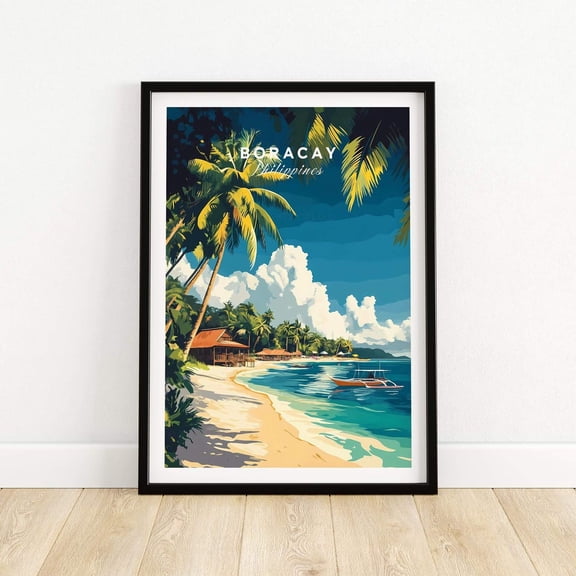 Boracay Philippines Beach Island Travel Decorative Interior Home Wall Art Poster