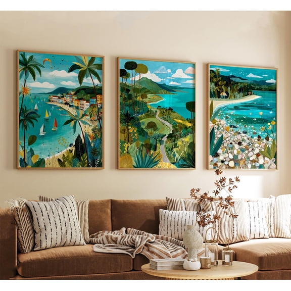 Boracay Philippines Poster Vintage Inspired Tropical Beach Wall Art Neutral Travel Prints Set 3 Set 3