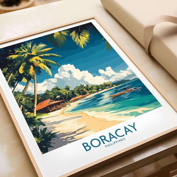 Boracay Philippines Travel Poster Boracay Art Print Travel Print Home Décor Poster Gift Illustration Artwork Beach Philippines
