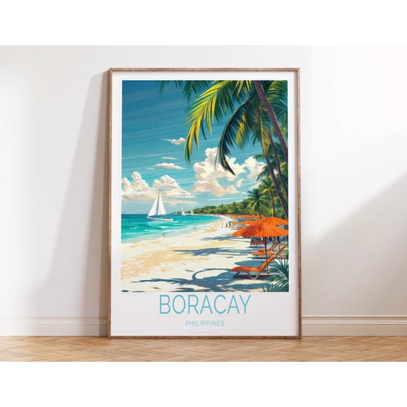 Boracay Philippines Tropical Beach Print, Unframed Paper Print Size 8x12