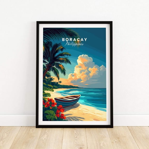 Boracay Print Boracay Art Print Travel Print Home Dcor Poster Gift Digital Illustration Ar