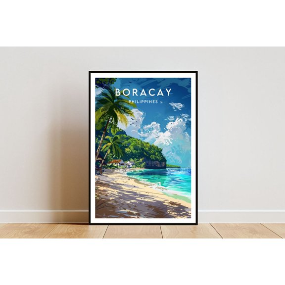 Boracay Travel Poster, Philippines, Asia, Travel Inspired Home, Office And Gallery Wall Decor