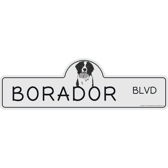 Borador Street Sign | Indoor/Outdoor | Dog Lover Funny Home Décor for Garages, Living Rooms, Bedroom, Offices | SignMission personalized gift | 36" Wide