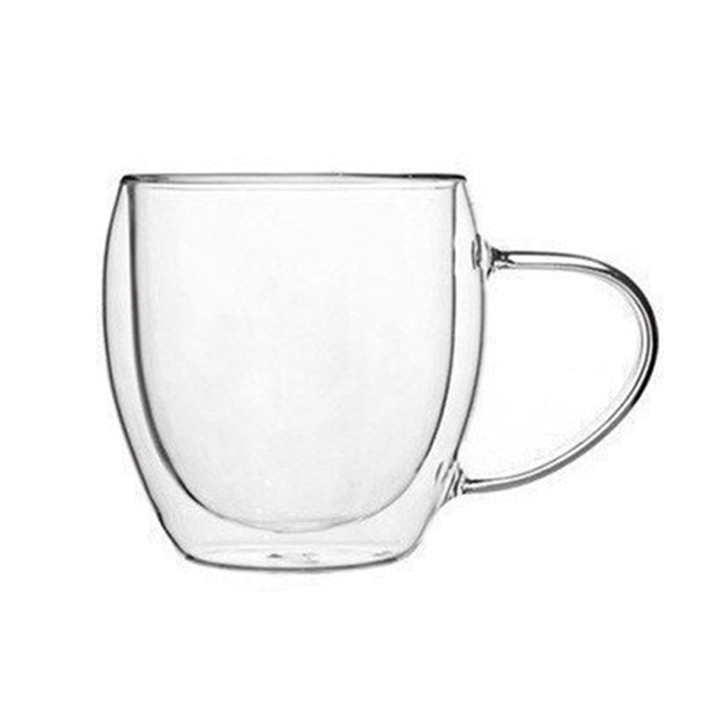 Borang Glass Coffee Mugs with Handle Clear Double Wall Glass Coffee