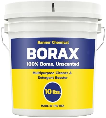 Borax (10 lbs) -  Pure, Unscented, Multi-Purpose Cleaner & Detergent Booster - Natural Household Cleaner and Stain Remover - Made in the USA