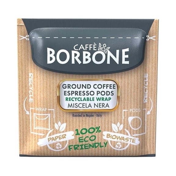 Caff Borbone Black Blend Medium Roast Single Serve ESE Espresso Paper Pods (50 Count)