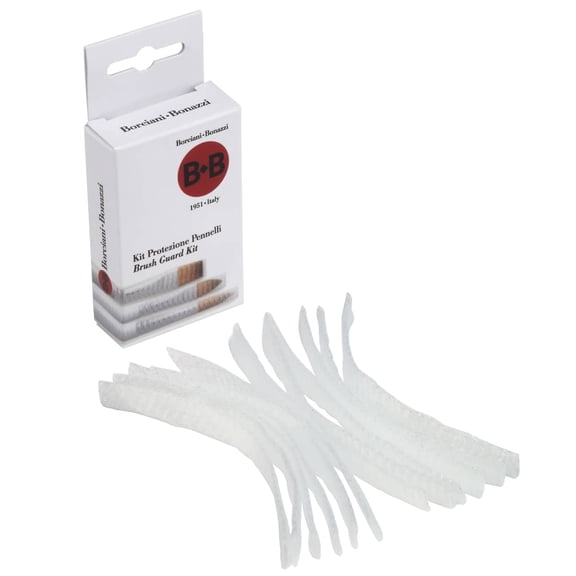 Borciani e Bonazzi Brush Guard Kit, 12-Pack Elastic Nylon Protector Sleeves for Paintbrushes or Makeup, Paintbrush Protection, Prevent Fraying, Preserve Shape, Travel and Storage Use