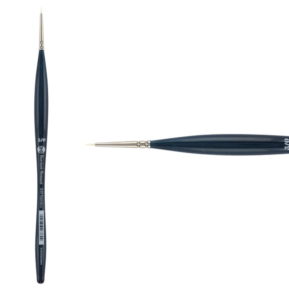Borciani e Bonazzi Unico Bianco Synthetic Series 830 Paint Brush, Round 3x0 - Acrylic, Oil, Gel, Impasso Painting - Ergonomic Handle, Cruelty-Free, Brass Ferrule, Handcrafted in Italy