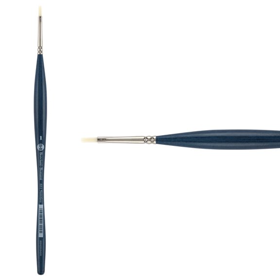 Borciani e Bonazzi Unico Bianco Synthetic Series 831 Paint Brush, Flat 1 - Acrylic, Oil, Gel, Impasso Painting - Ergonomic Handle, Cruelty-Free, Brass Ferrule, Handcrafted in Italy