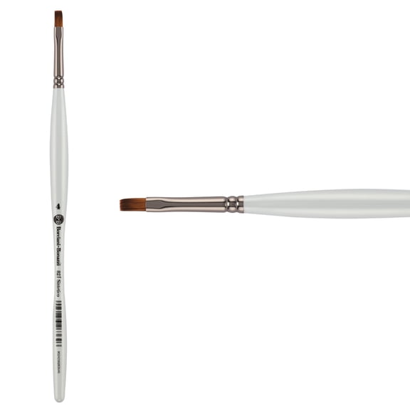Borciani e Bonazzi Unico Fiamatto Synthetic Series 821 Paint Brush, Flat Size 4 - For Acrylic and Watercolor Painting - Ergonomic Handle, Animal-Friendly, Brass Ferrule, Handcrafted in Italy