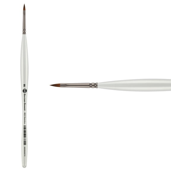 Borciani e Bonazzi Unico Fiamatto Synthetic Series 822 Paint Brush, Cat's Tongue Size 2 - For Acrylic and Watercolor Painting - Ergonomic Handle, Animal-Friendly, Brass Ferrule, Handcrafted in Italy
