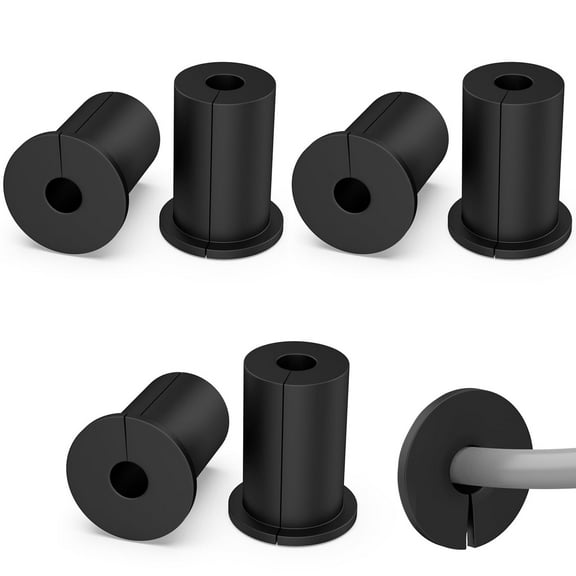 Borcorz 6PCS 3/4 Inch Starlink Wall Cable Pass Through Bushing Grommets Accessories, Star Link Cable Routing kit Silicone Wall Bushing for Starlink Ethernet Cables Mounting, Black