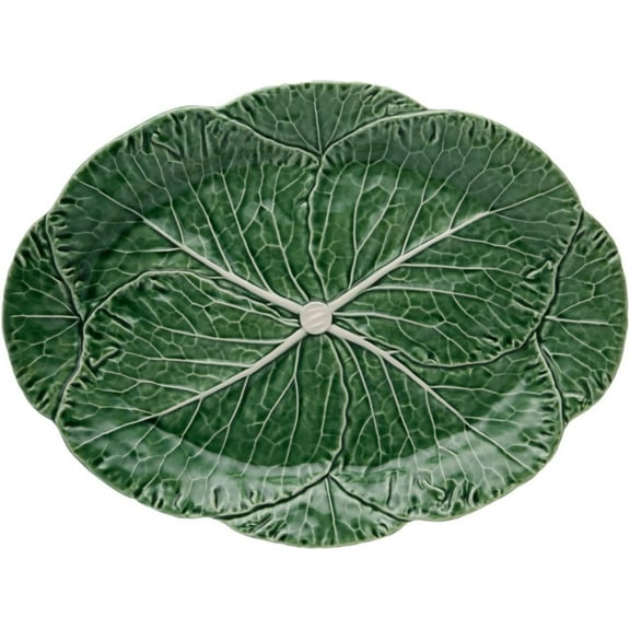 Bordallo Pinheiro Cabbage Green Oval Platter, Large