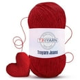 thumbnail image 1 of Bordeaux Crochet Yarn - 60% Cotton 40% Acrylic - Fine Sport Yarn - Ideal for Amigurumi Dolls & Baby Garments, 1 of 7