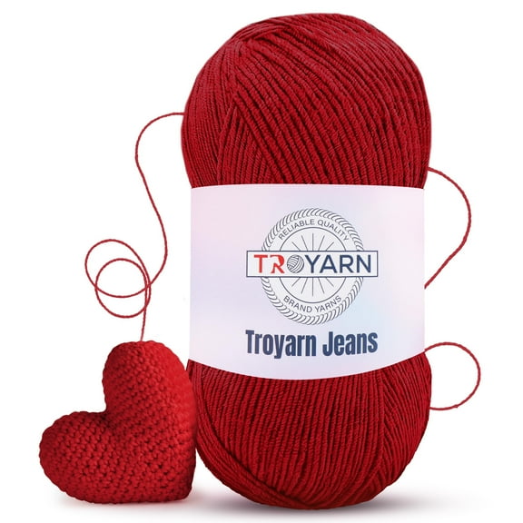 Bordeaux Crochet Yarn - 60% Cotton 40% Acrylic - Fine Sport Yarn - Ideal for Amigurumi Dolls & Baby Garments
