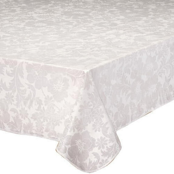 Bordeaux Floral Vinyl Tablecover-60" X 84" Oblong-White