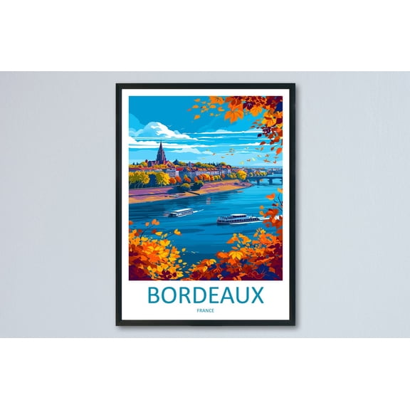 Bordeaux Scenic Travel Landscape France Room Wall Decor Unframed Paper Print