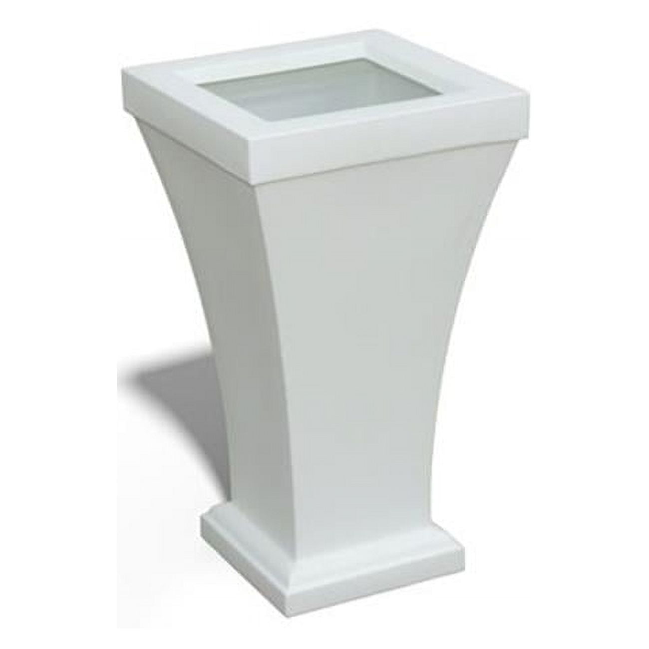 Elegant Bordeaux Tall Self-Watering Planter in White Polyethylene