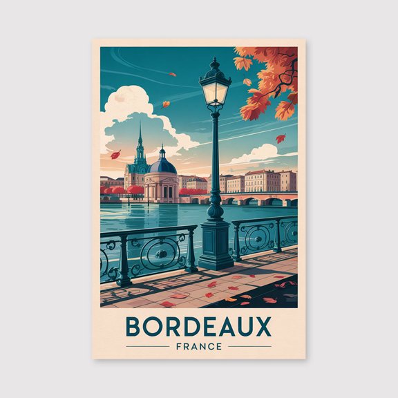 Bordeaux Travel Print Canvas Wall Art, Bordeaux France Wall Hanging Home Decoration Bordeaux Canvas Art, Wall Art Print Canvas Bordeaux Wall Art-1WN2315