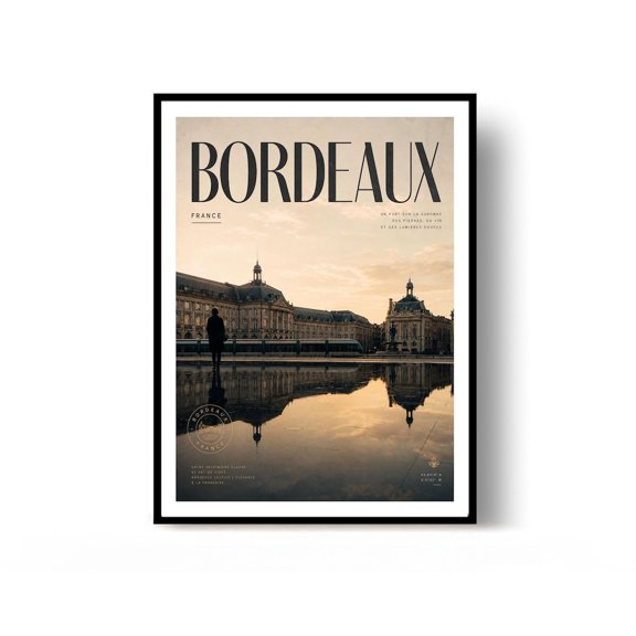 Bordeaux Travel Print France Wall Decor