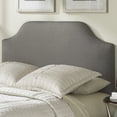 thumbnail image 1 of Bordeaux Upholstered Headboard with Adjustable Height and Sweeping Curve Design, Dolphin Finish, Twin, 1 of 6