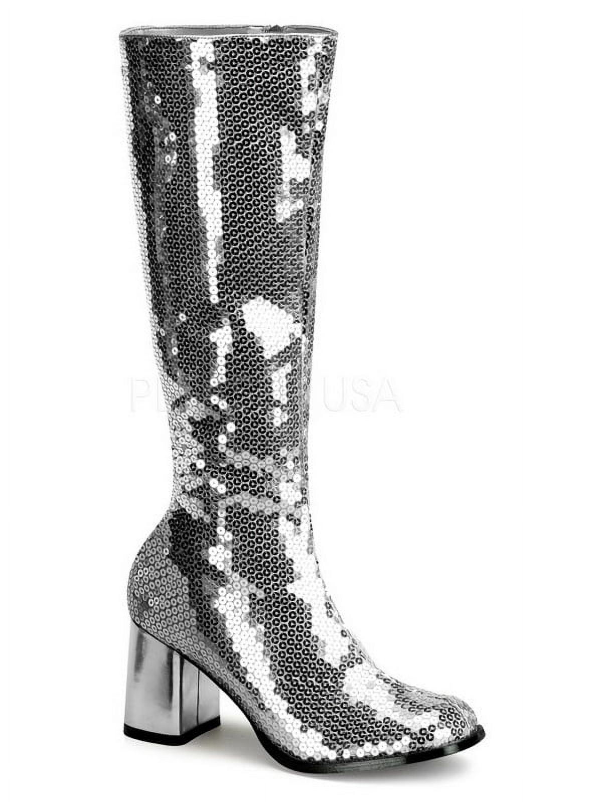 Bordello SPECTACUL-300SQ 3inch Block Heel Sequins Knee Boot◆取り寄せ Bordello SPECTACUL-300SQ - 3