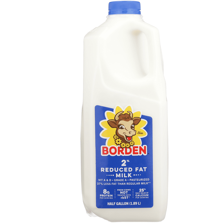 Borden 2% Milk, 1 Half Gallon Jug, Liquid, Refrigerated, Contains