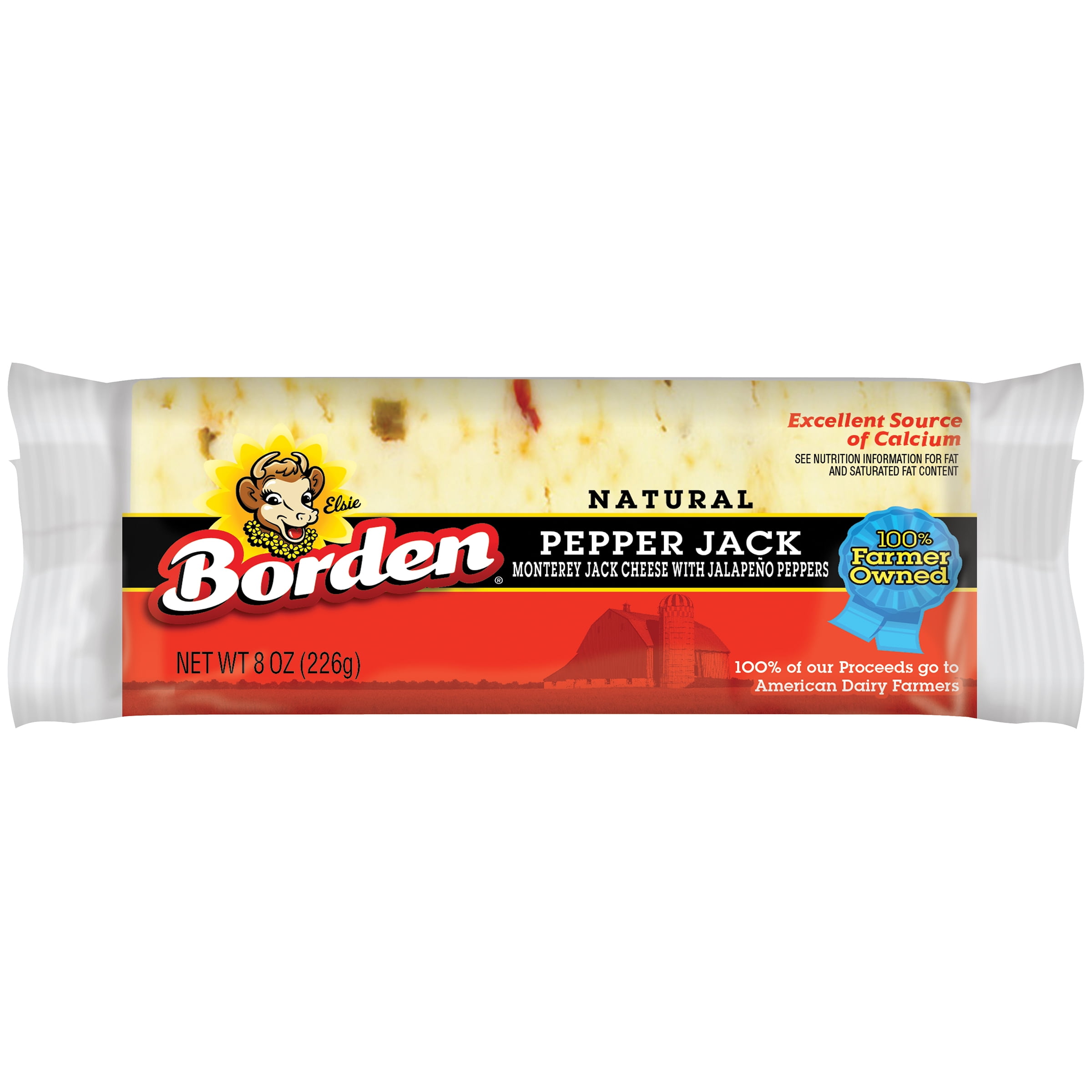 Borden® Natural Pepper Jack Cheese 8 oz. Brick