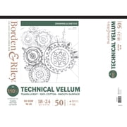 Borden & Riley #110M Technical Vellum Pad, 50 Sheets, 18 in x 24 in