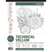 Borden & Riley #110M Technical Vellum Pad, 50 Sheets, 8.5 x 11