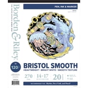 Borden & Riley #120 Bristol Pad, Plate Finish, 14" x 17", 12 Sheets Per Pad