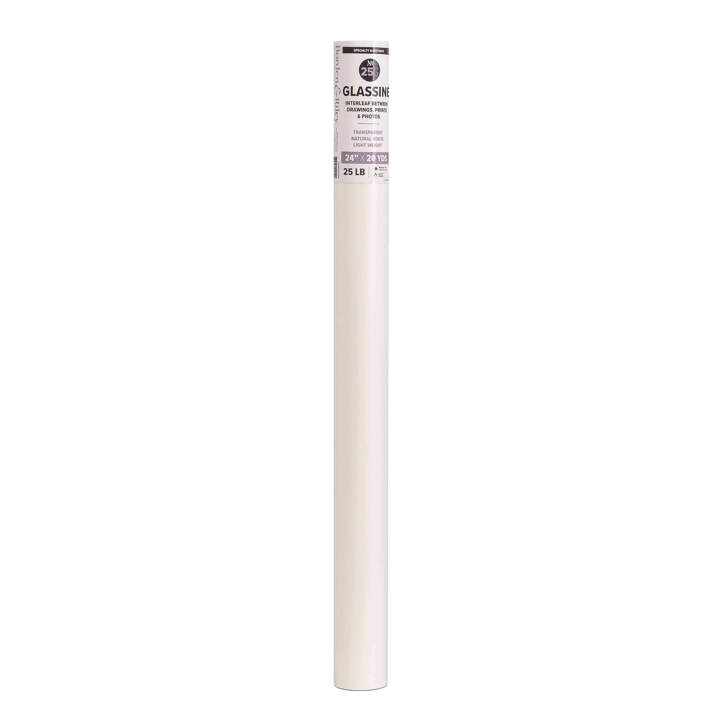 Borden & Riley #25G Glassine Paper Roll, 24 in x 20 yds.