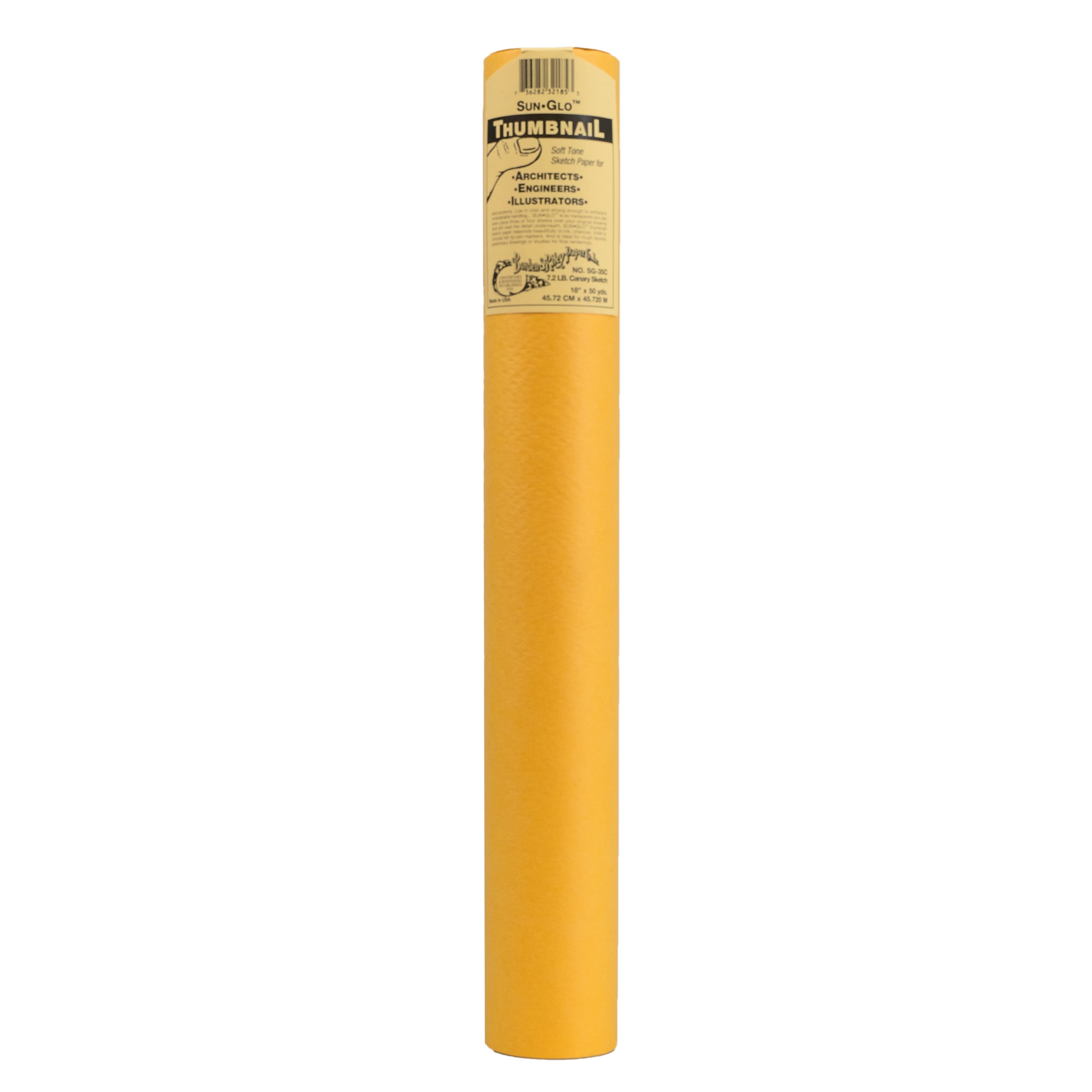 Borden & Riley #35C Sun-Glo Thumbnail Soft Tone Sketch Roll, White, 48 in x 50 yds