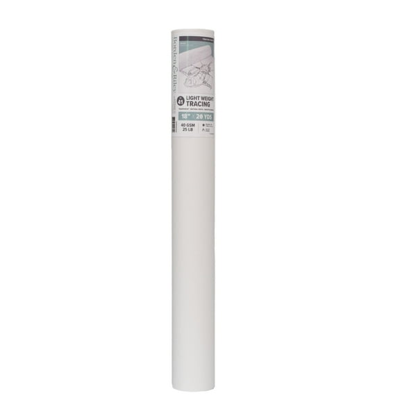 Borden & Riley #41 Monroe Light-Weight Parchment Tracing Paper Roll, 18 in x 20 yds.