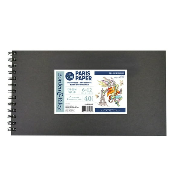 Borden & Riley Hard Cover Field Book #234B Paris Paper 6X12 In