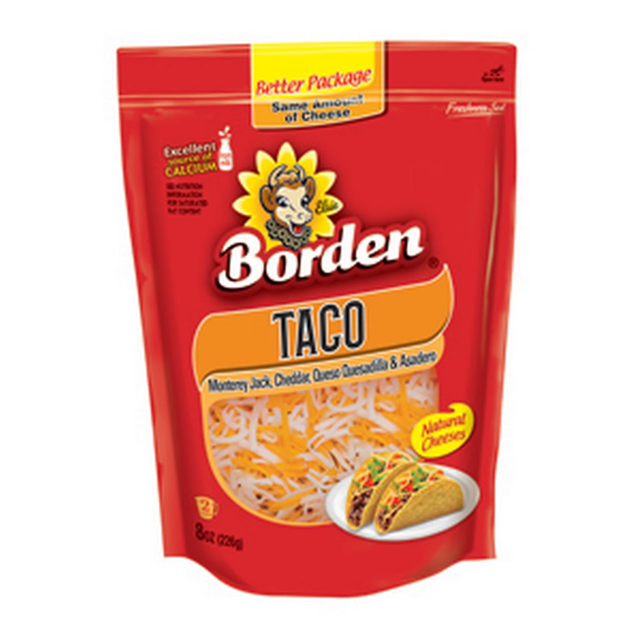 Borden Shredded 4 Cheese Taco Fancy, 8 Oz - Walmart.com