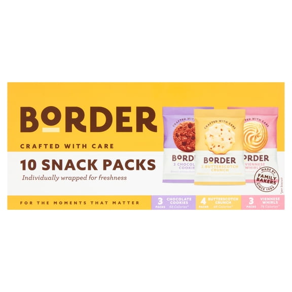 Border Assorted Biscuits Snack Packs 10 Pack 260g, Imported from Britain