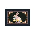 Border British Style Easter Bunny Flowers Dark Blue Living Room Bedroom