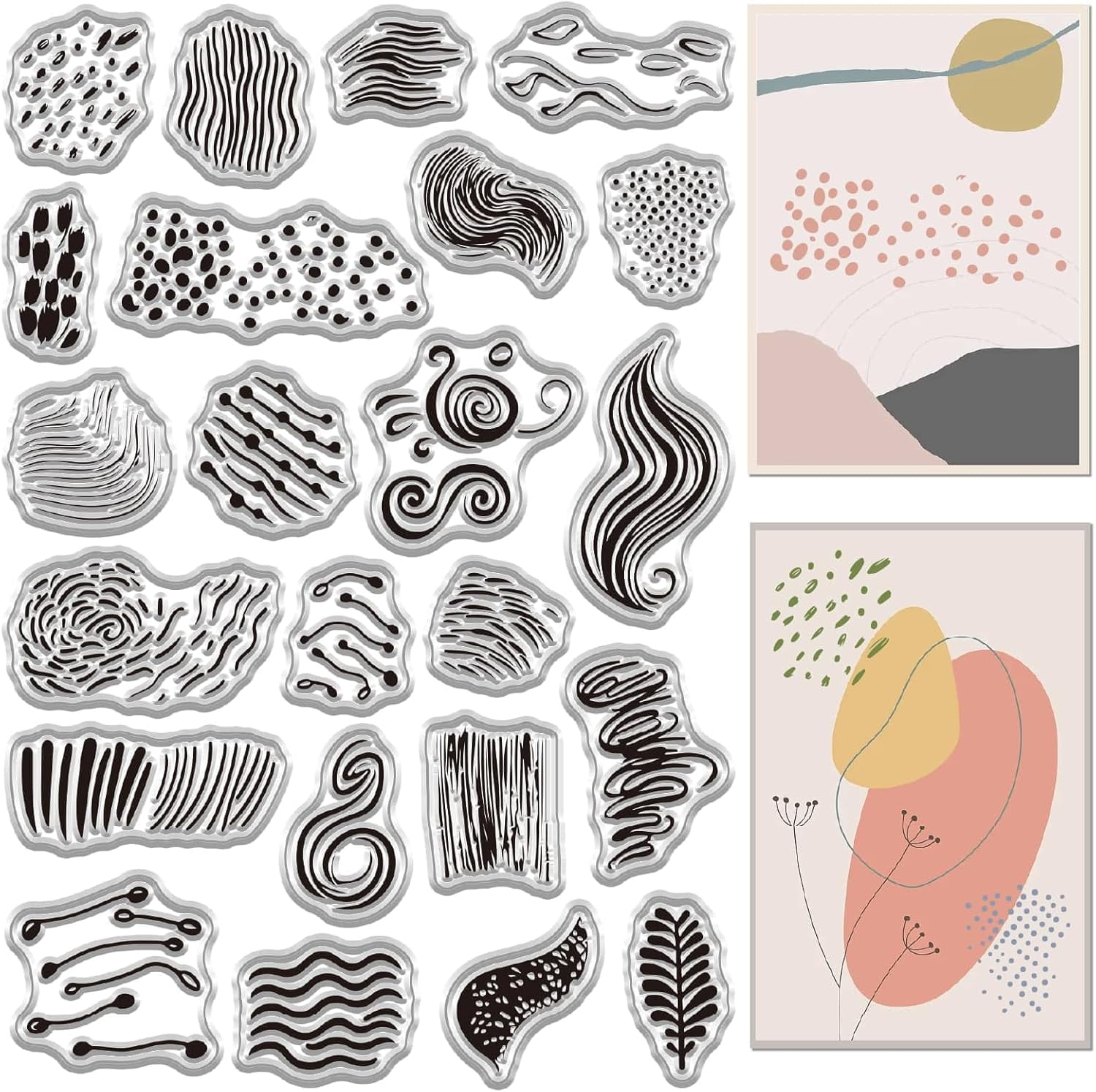 Border Clear Stamps Texture Backgrounds Reusable Transparent Silicone ...