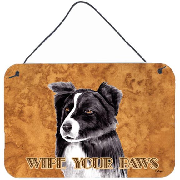 Border Collie Aluminium Metal Wall or Door Hanging Print
