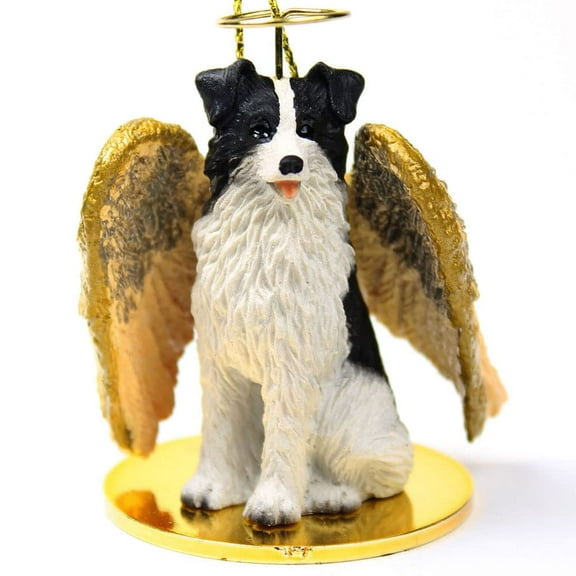 Border Collie Angel Christmas Ornament: