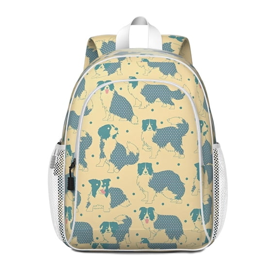 Border Collie Backpack for School,Cute School Bag,Schoolbag with Adjustable Shoulder Straps & Padded Back,15"x11.42"x5.5"