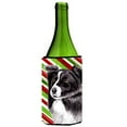 thumbnail image 1 of Border Collie Candy Cane Holiday Christmas Wine bottle sleeve Hugger - 24 oz., 1 of 1
