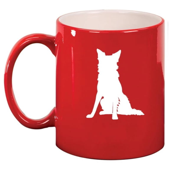 Border Collie Ceramic Coffee Mug Tea Cup Gift for Her, Him, Friend, Coworker, Wife, Husband, Dog Lover (11oz Red)