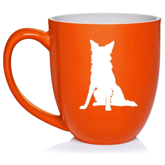 Border Collie Ceramic Coffee Mug Tea Cup Gift for Her, Him, Friend, Coworker, Wife, Husband, Dog Lover (16oz Orange)
