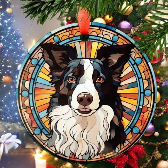Border Collie Christmas Ornament, Ceramic/Acrylic Ornament, Gift for Mom, Romantic Valentine Decoration, Holiday Festival Ornament, Treasured Memory 2025