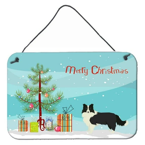 Border Collie Christmas Tree Wall or Door Hanging Prints